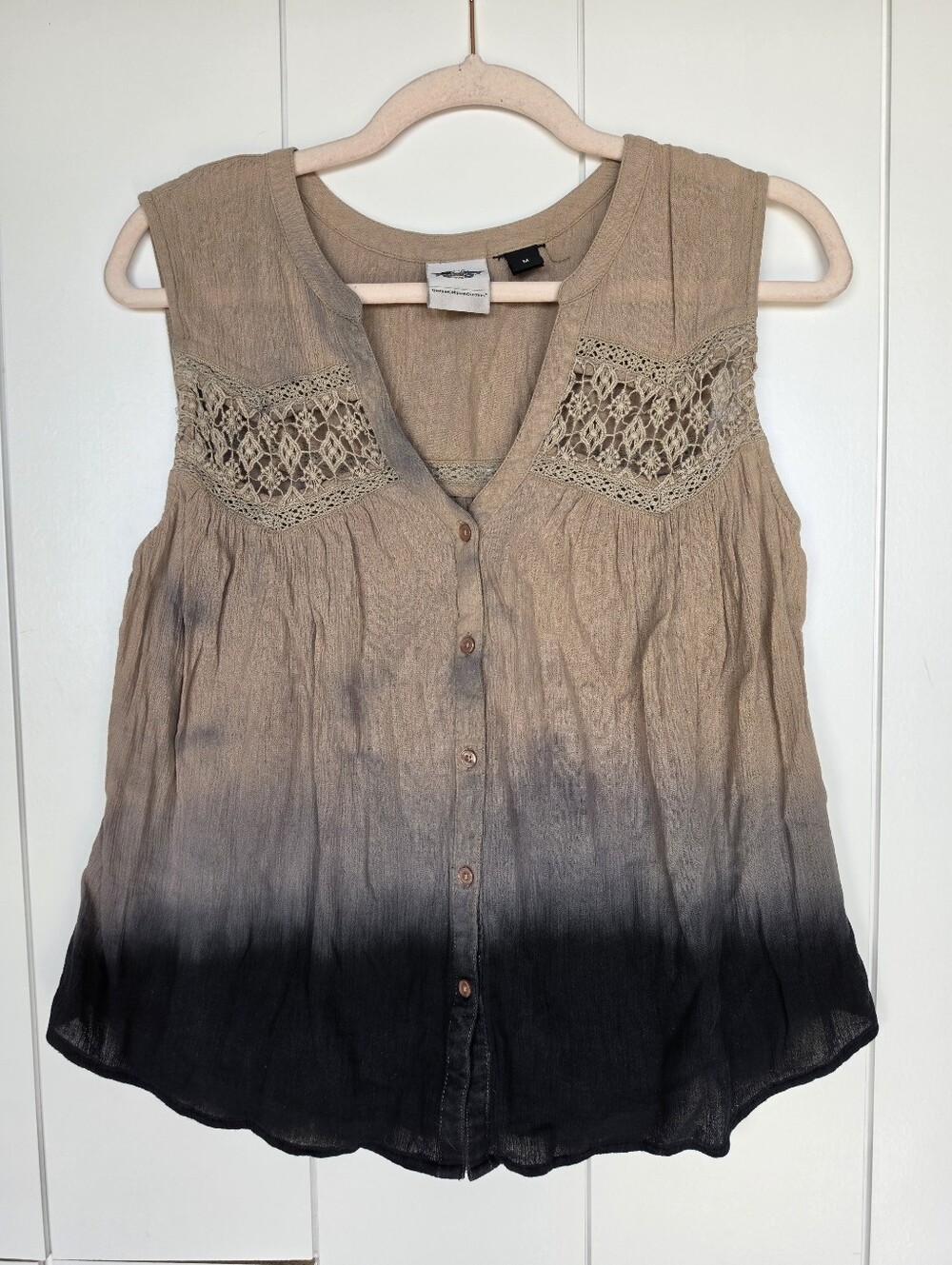 Harley Davidson ombré button down tank top- Size Medium